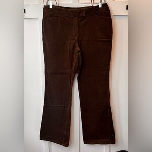 Vtg Y2K NY Company Corduroy Dark Brown Textured Straight Pants Plus Size 16